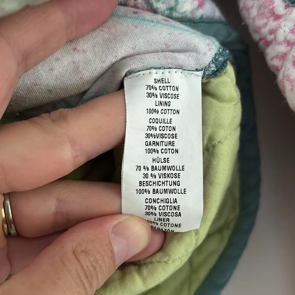 :Price Firm: Anthropologie Conditions Apply Printed Quilted Jacket in Green - Picture 10 of 13